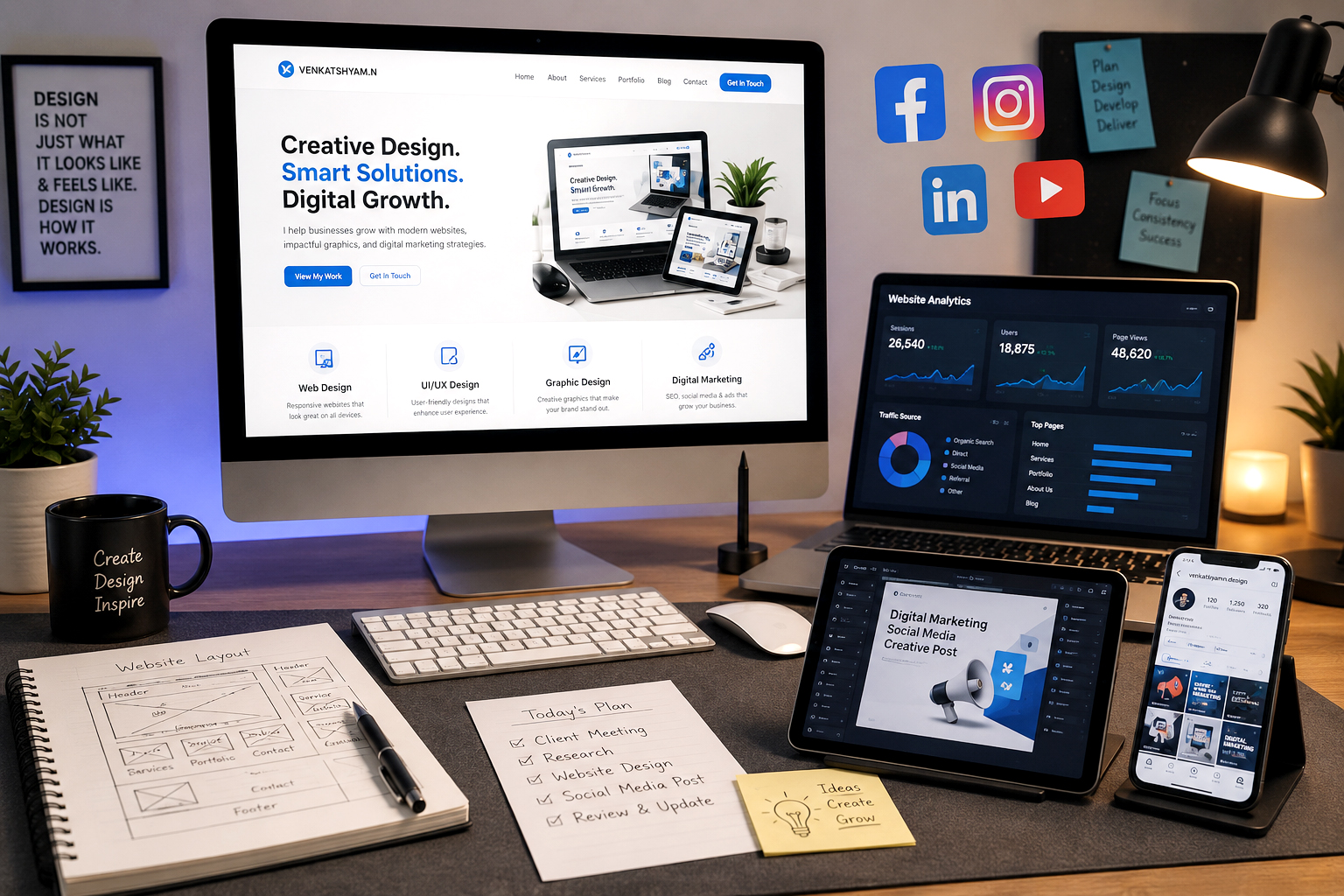 Venkat Shyam.N - Digital Marketer , UI/UX Designer, Graphic & Web Designer, AI Tools Expert in Kukatpally, Hyderabad, Telangana, INDIA